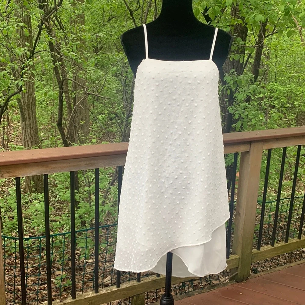Style estate Dotted Swiss white summer dress. - Picture 1 of 6